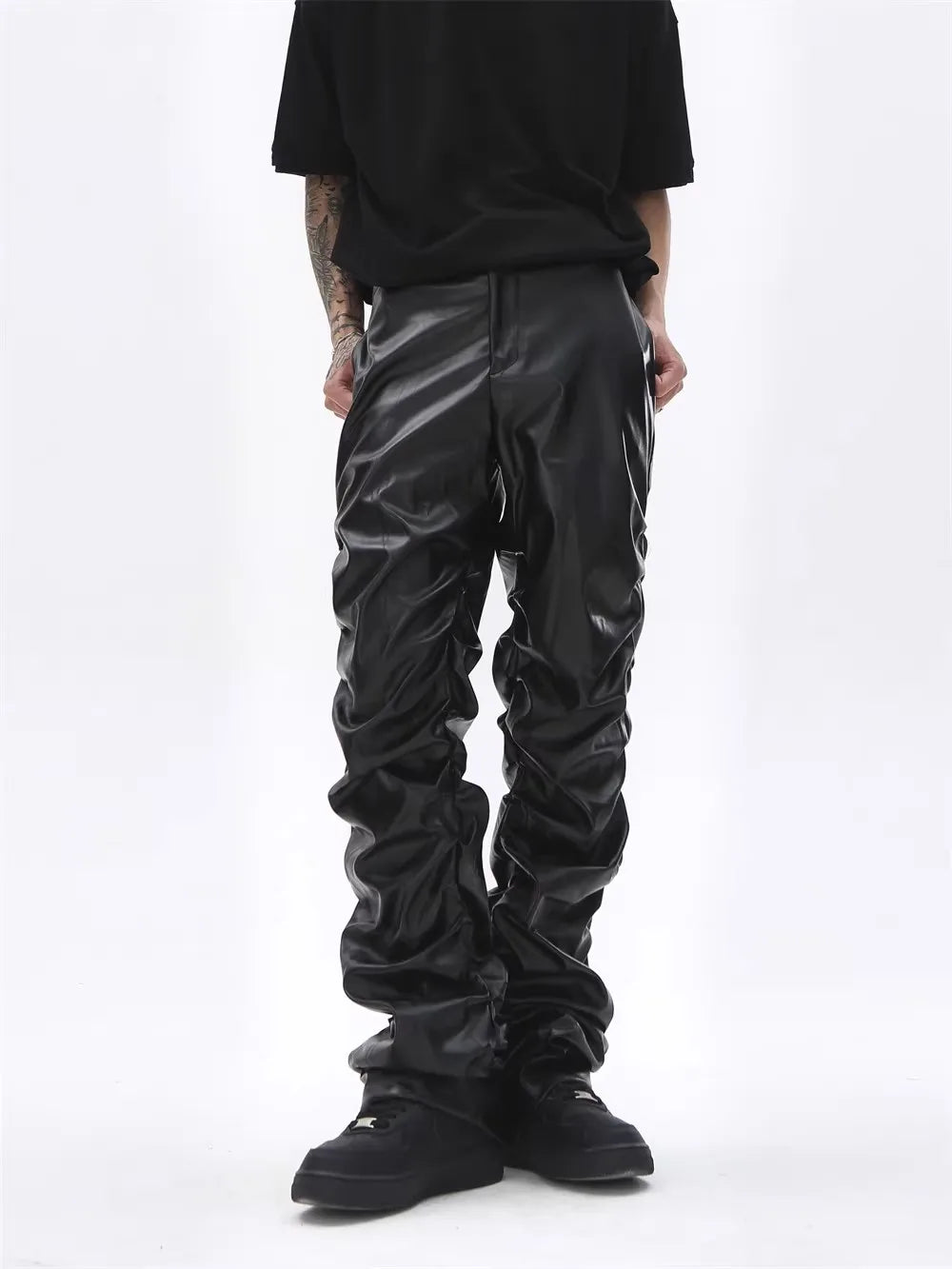 Villa Blvd Vegan Leather Stacked Pant