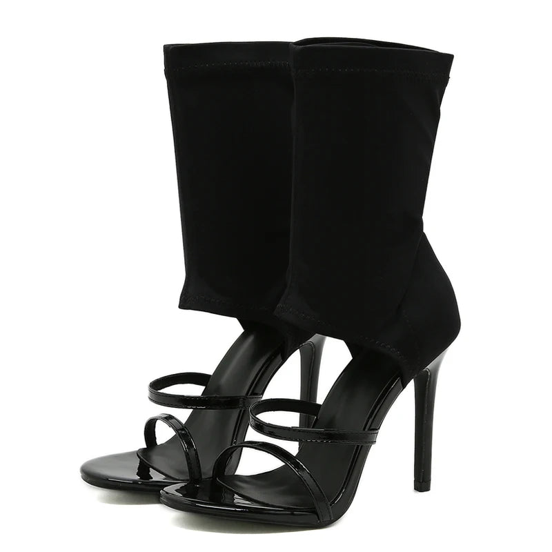 Villa Blvd Stretch Ankle Strap Heels