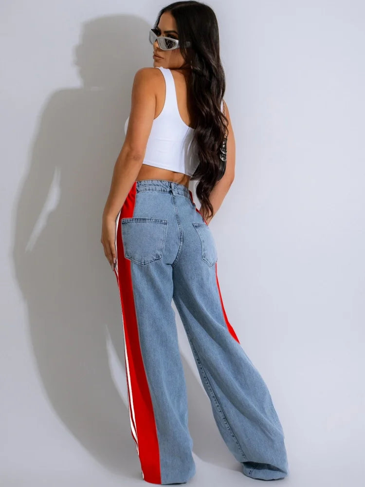 Villa Blvd Double Striped Denim Pants