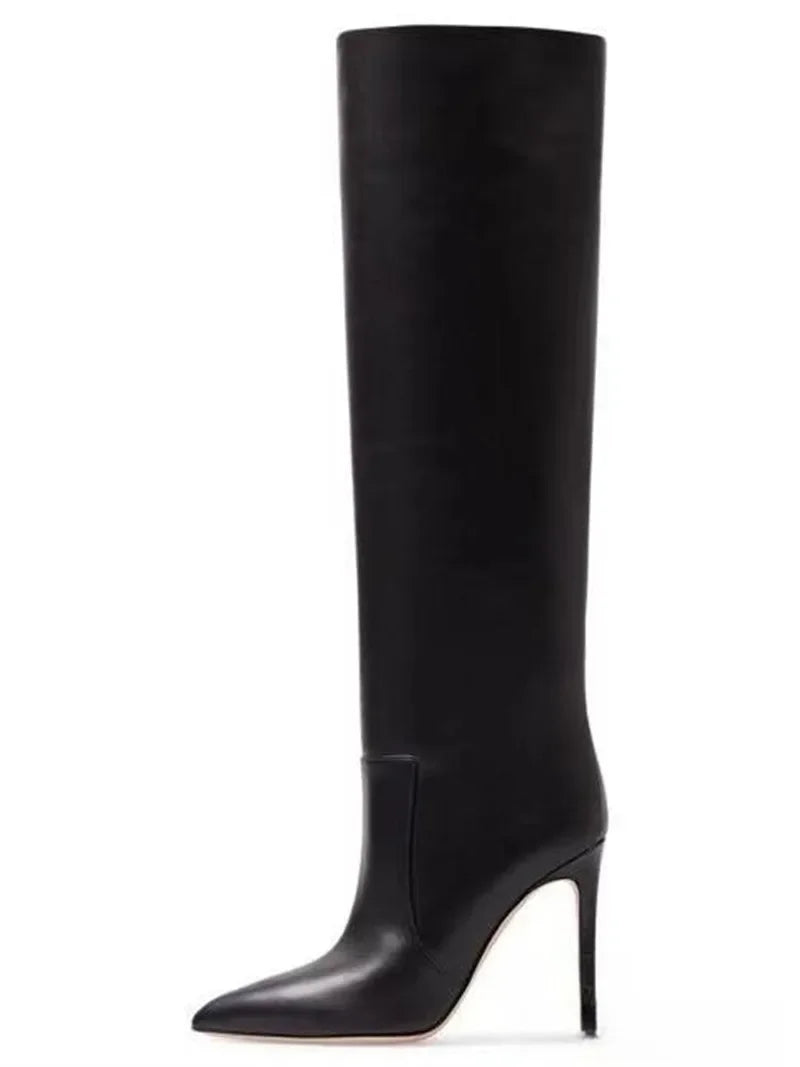 Villa Blvd Leather Pointed Stiletto Boots ☛ Multiple Colors Available ☚
