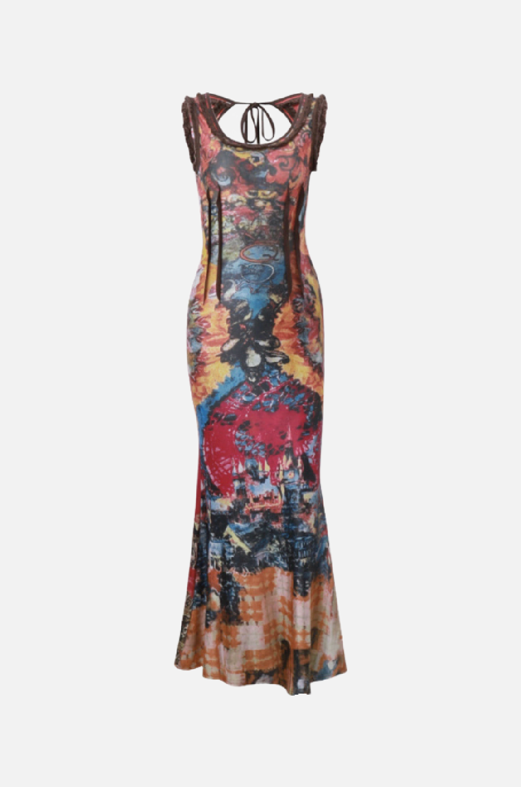 Villa Blvd Retro Floral Tie-Dyed Dress