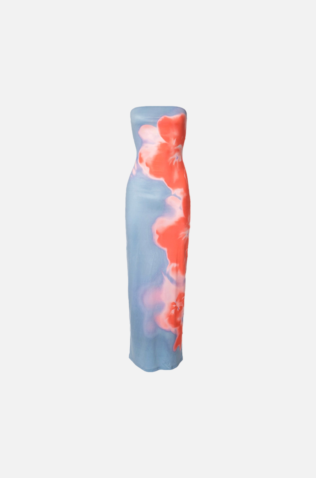 Villa Blvd Floral Strapless Maxi Dress