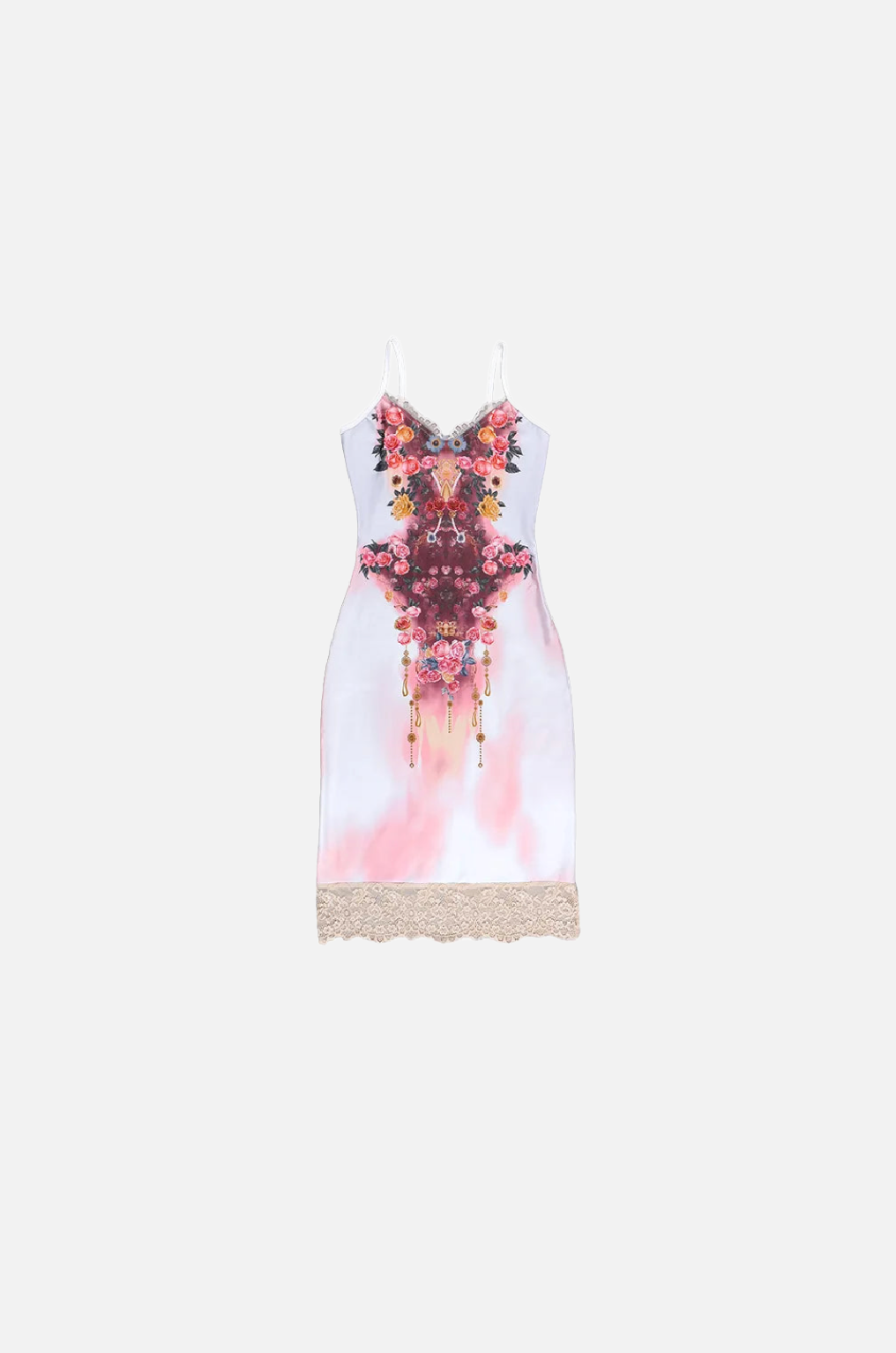 Villa Blvd Lace Trim Floral Dress