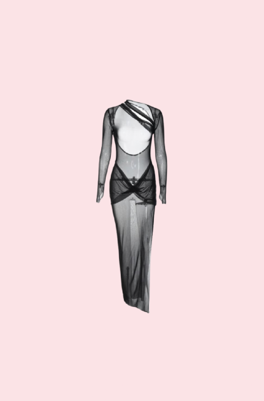 Villa Blvd Mesh Bodycon Maxi Dress Black / S Villa Blvd Mesh Bodycon Maxi Dress Black / S