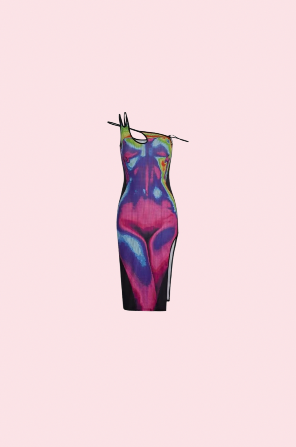 Villa Blvd 3D Abstract Bodycon Dress Multicolor / S Villa Blvd 3D Abstract Bodycon Dress Multicolor / S