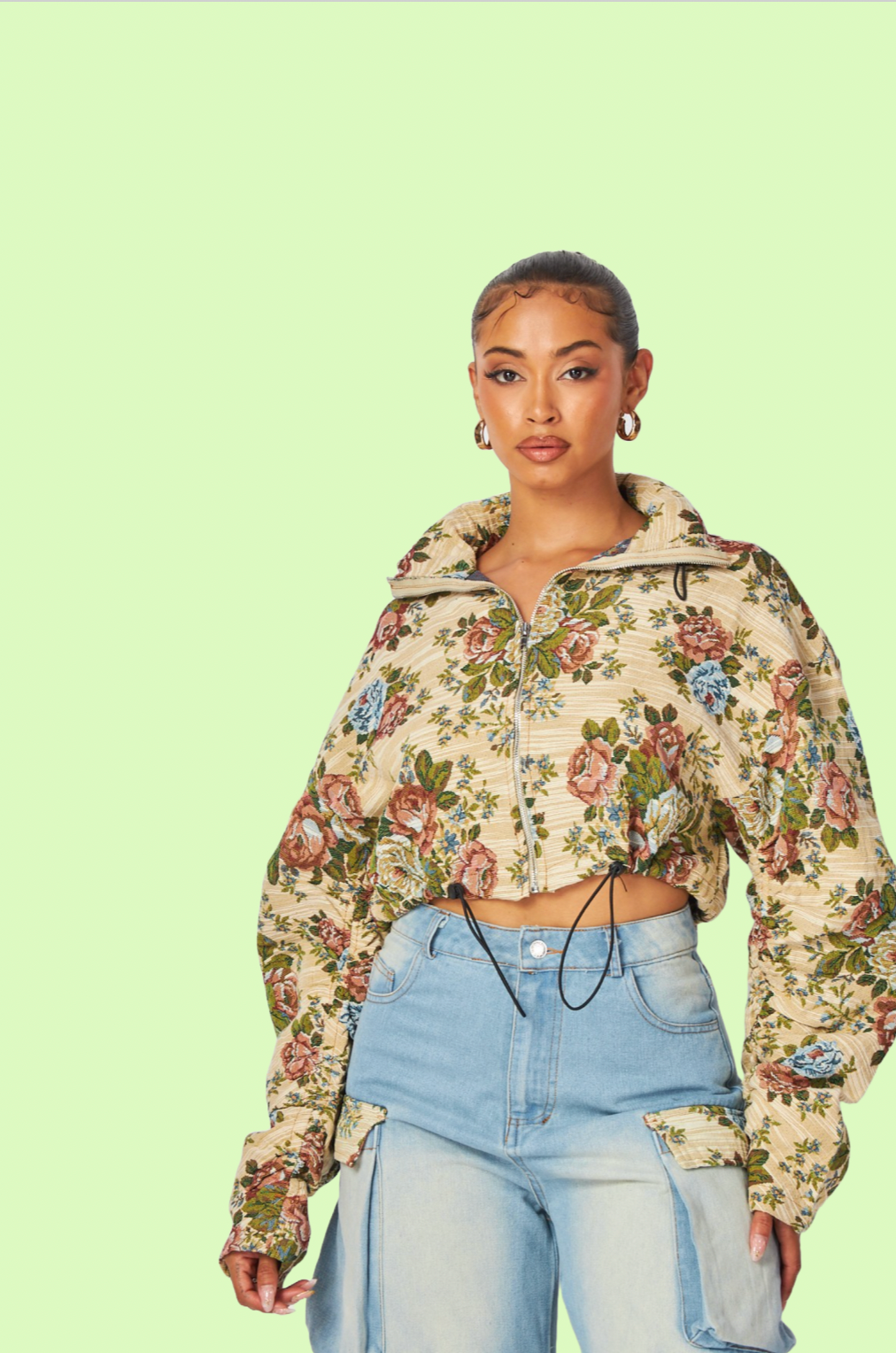 Villa Blvd ƎDEN Denim Floral Cargo Set