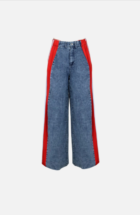 Villa Blvd Double Striped Denim Pants
