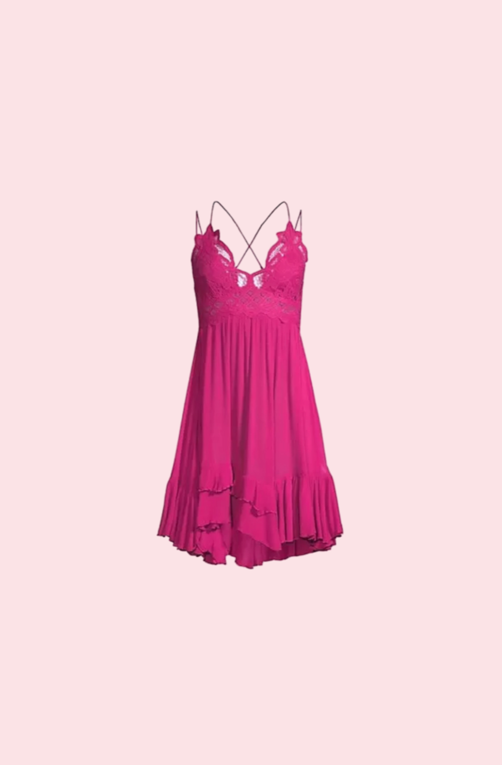 Villa Blvd Lace Cami Dress S / Hot Pink