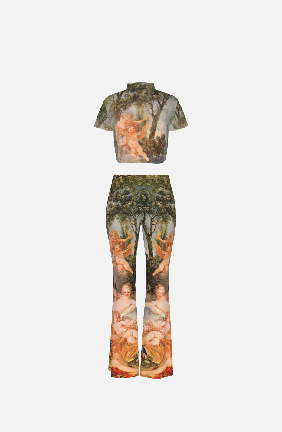 Villa Blvd Cupid's Garden Mesh Crop Top