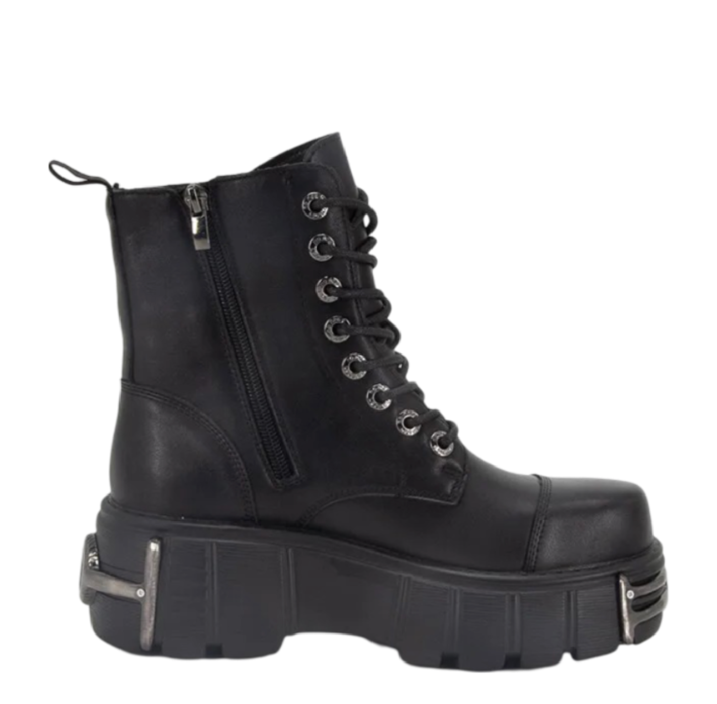 Villa Blvd Vintage Metal Combat Boots