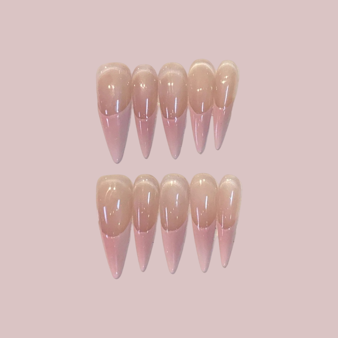 Villa Blvd Summer Pink French Tip Glow Set ☛ Multiple Sizes Available ☚