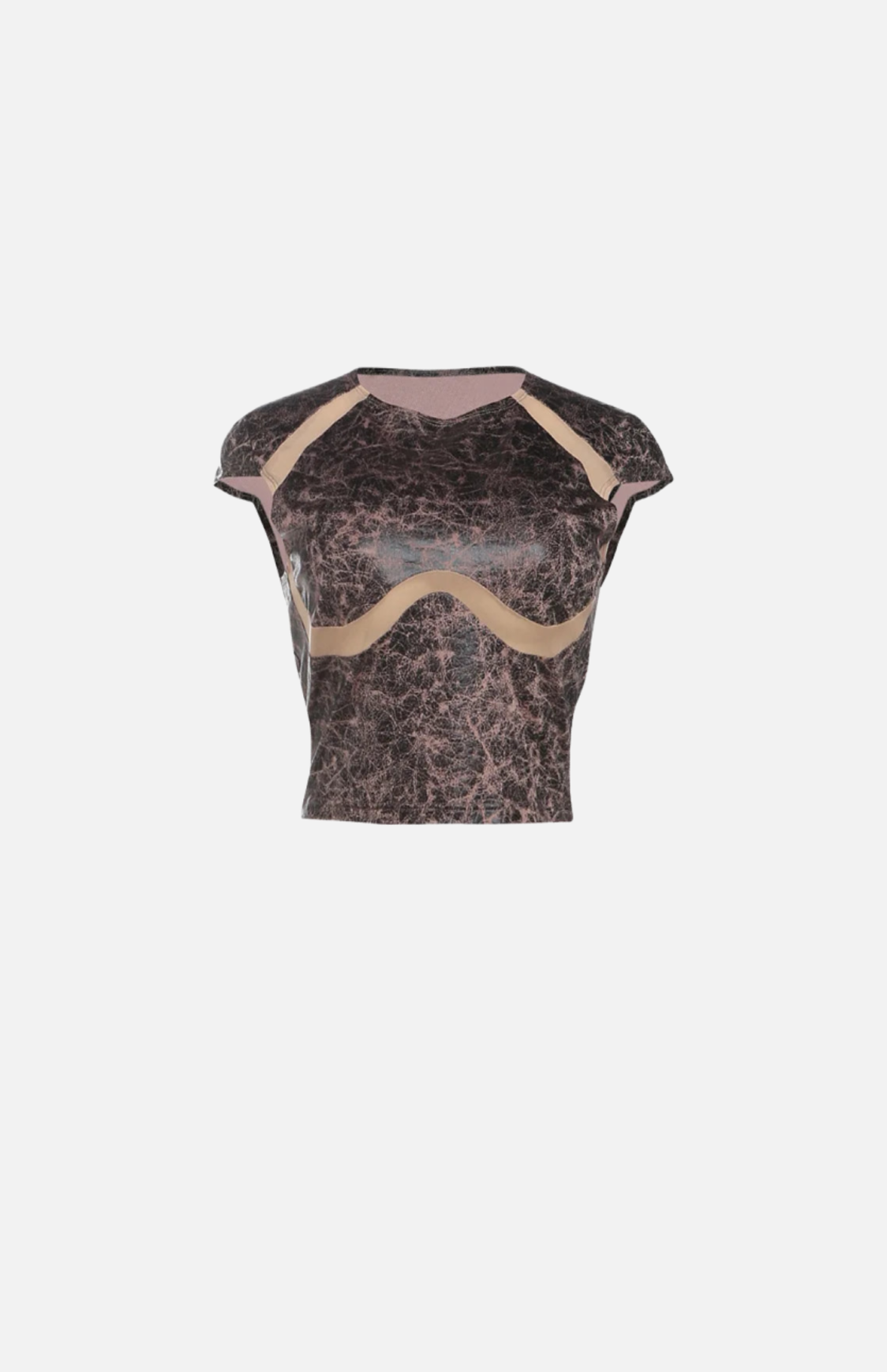 Villa Blvd Mesh Panel Sheer Top