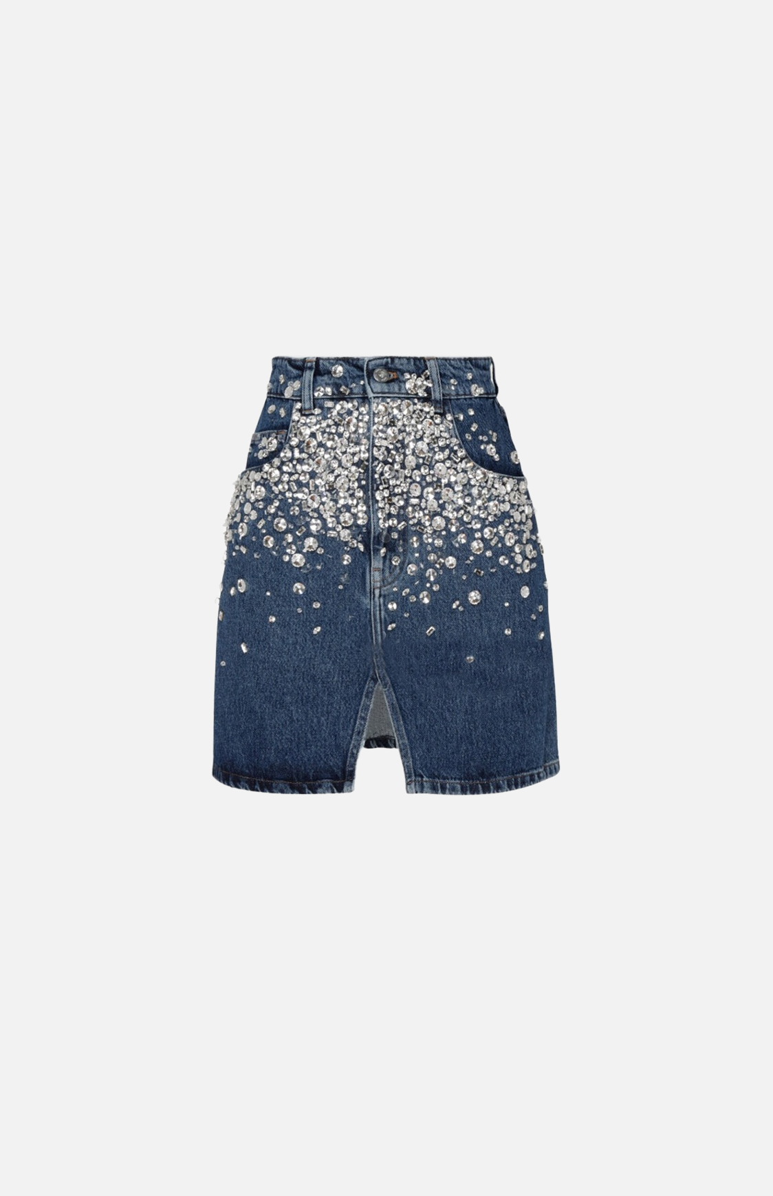 Villa Blvd Vintage Crystal Denim Skirt