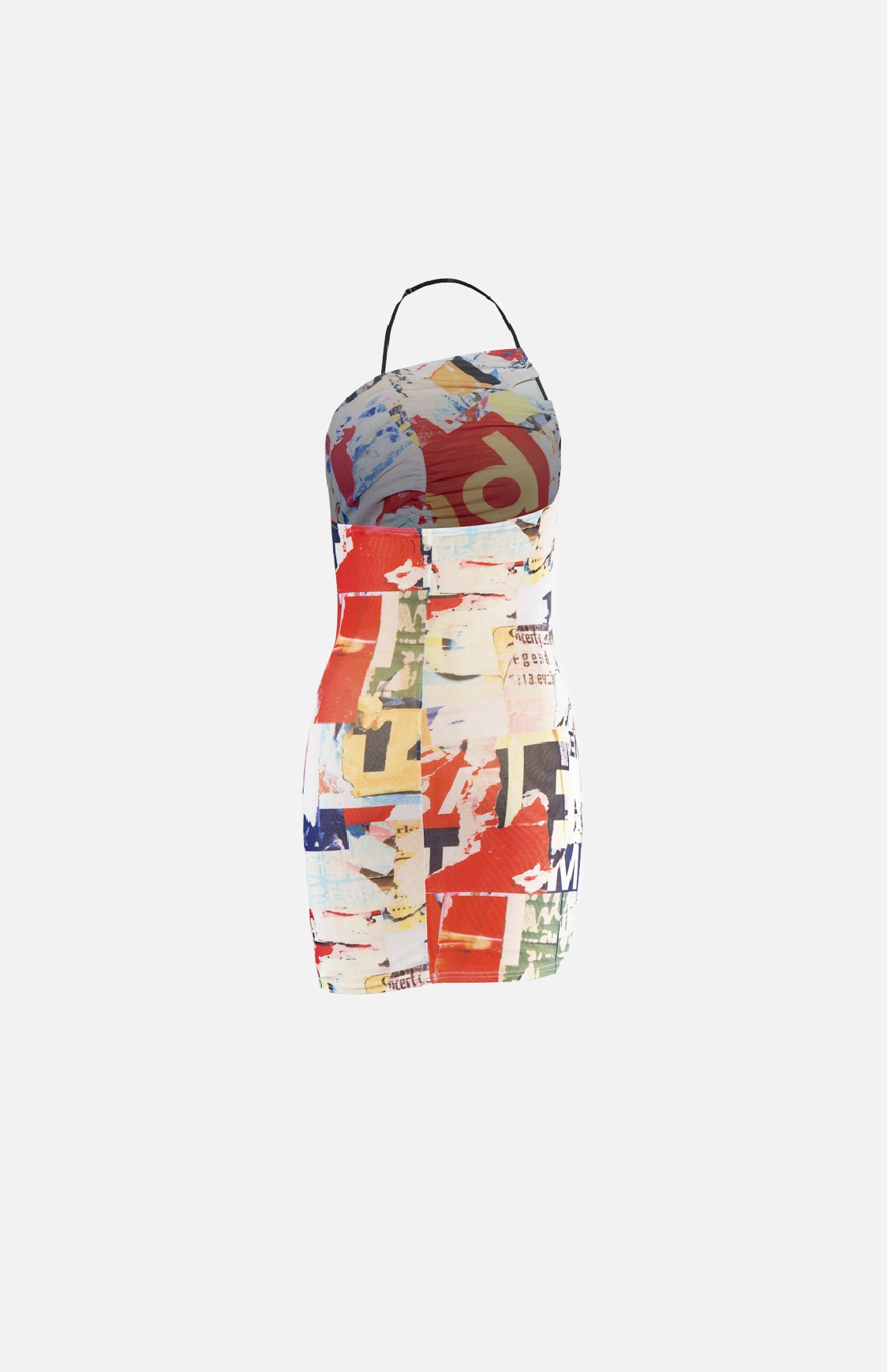 Villa Blvd Halter Mesh Alphabet Dress