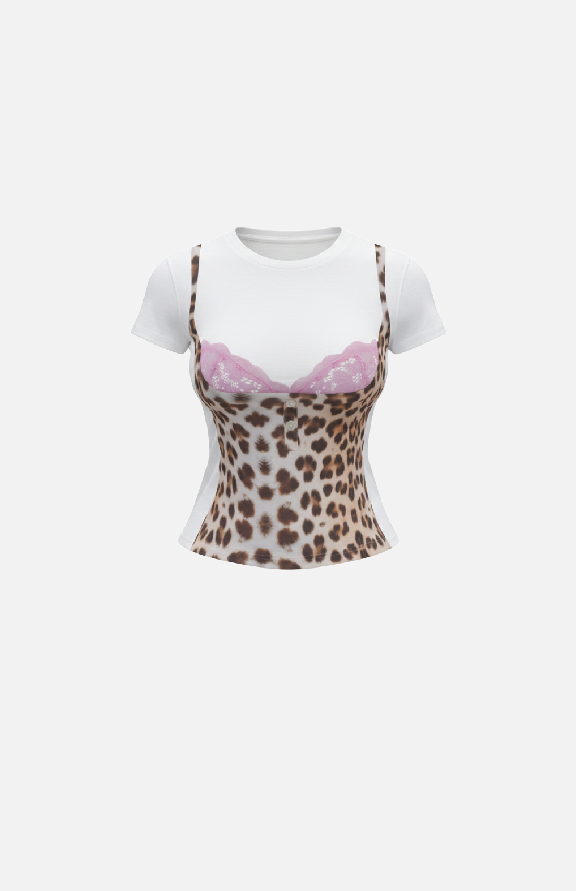 Villa Blvd Lace Leopard Camisole T-shirt