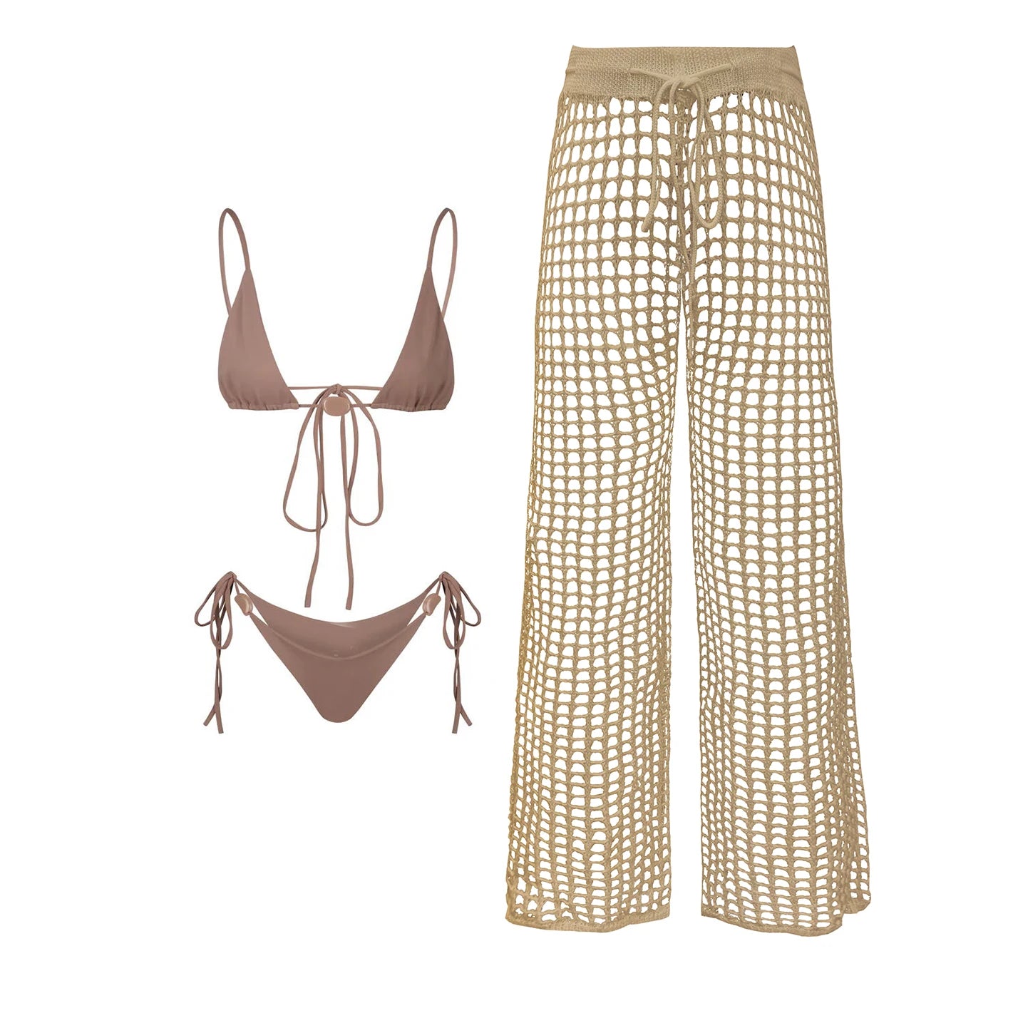 Villa Blvd Massif Bikini + Knit Pants Swimwear Set ☛ Multiple Colors Available ☚