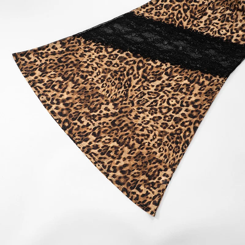 Villa Blvd Lace Leopard Maxi Dress