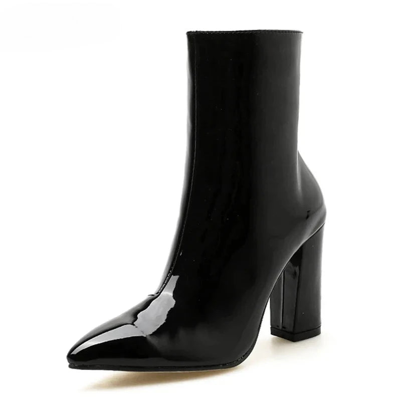 Villa Blvd Metallic Patent Leather Ankle Boots ☛ Multiple Colors Available ☚