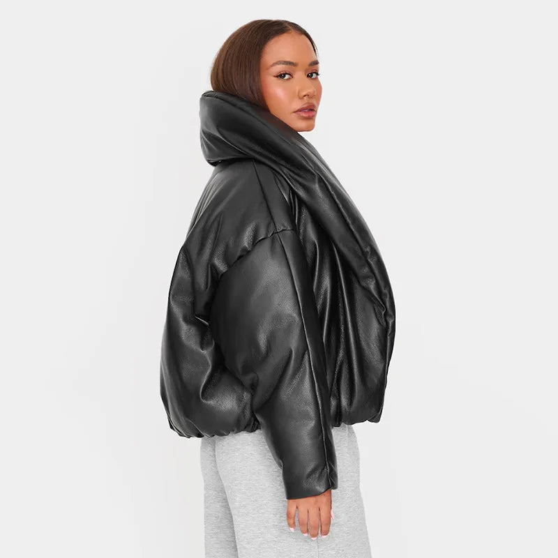 Villa Blvd Vegan Leather Puffer Jacket
