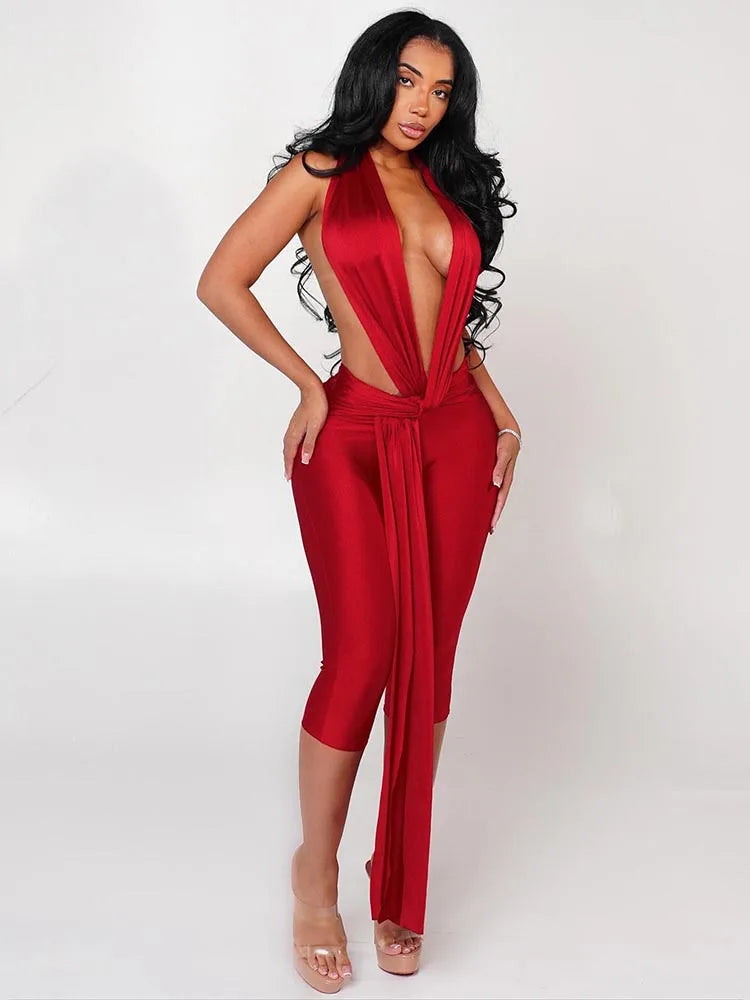 Villa Blvd Halter Ribbon Romper ☛ Multiple Colors Available ☚