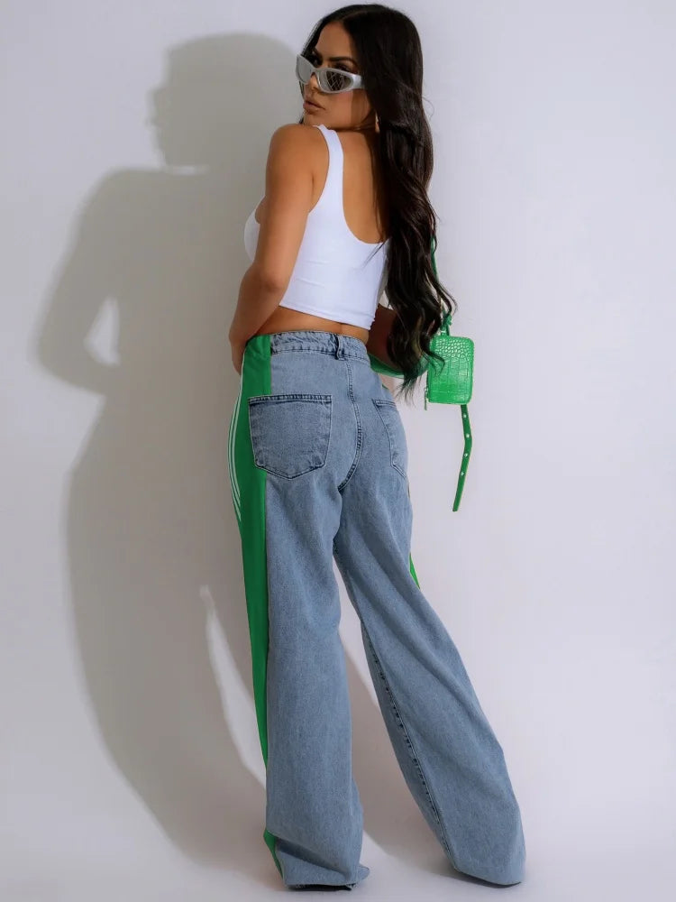 Villa Blvd Double Striped Denim Pants