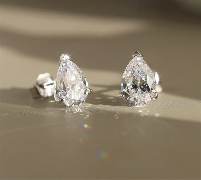 Villa Blvd Certified Pear Cut Moissanite Earrings