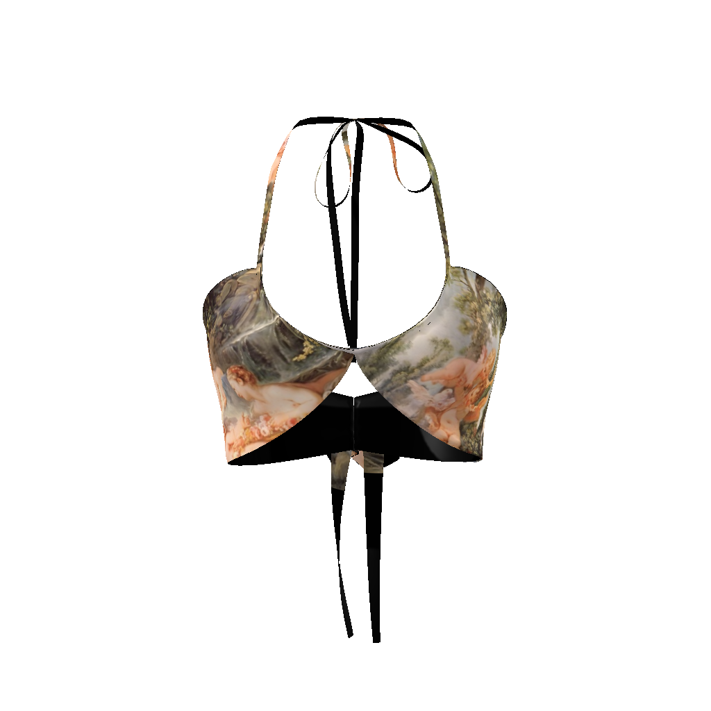 Villa Blvd Cupid's Garden Reversible Halter Crop Top