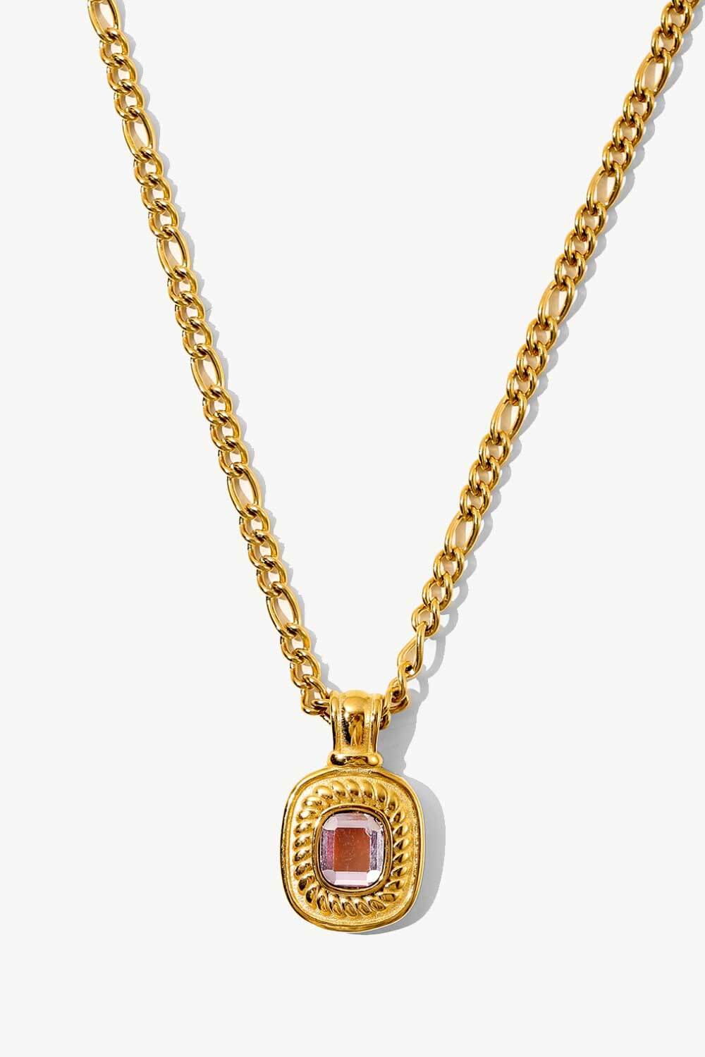 Villa Blvd 18K Gold Plated Jeweled Pendant Necklace ☛ Multiple Colors Available ☚