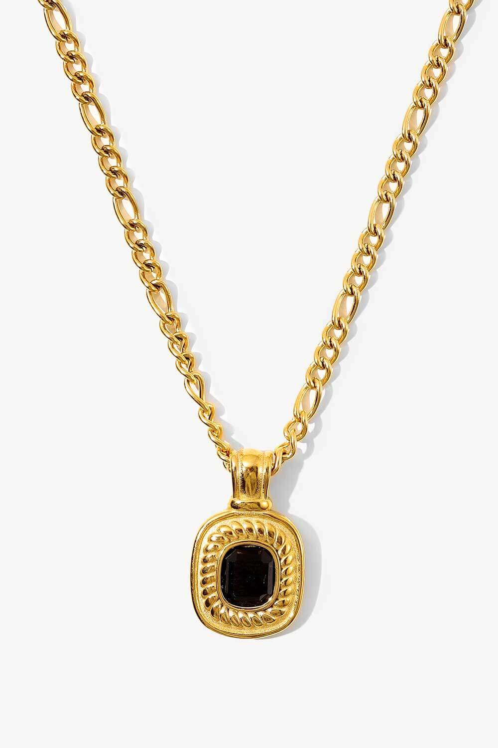 Villa Blvd 18K Gold Plated Jeweled Pendant Necklace ☛ Multiple Colors Available ☚