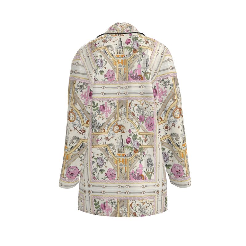 Villa Blvd Silk Fleur Carrée Pajama Top