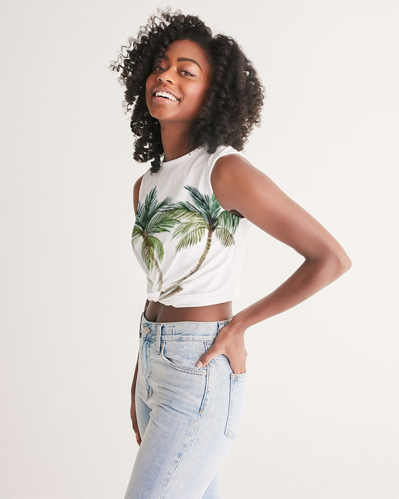 Villa Blvd Signature Palms Twist-Front Croptop