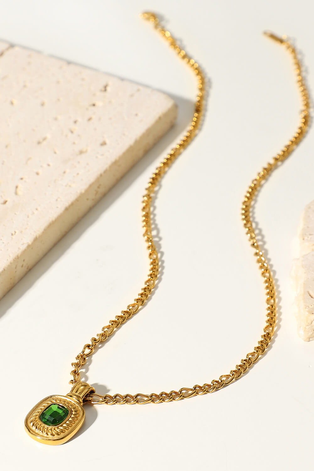 Villa Blvd 18K Gold Plated Jeweled Pendant Necklace ☛ Multiple Colors Available ☚