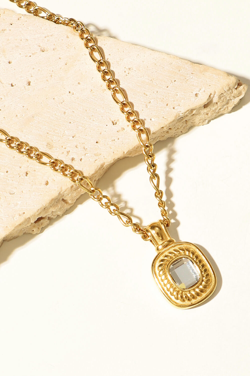 Villa Blvd 18K Gold Plated Jeweled Pendant Necklace ☛ Multiple Colors Available ☚