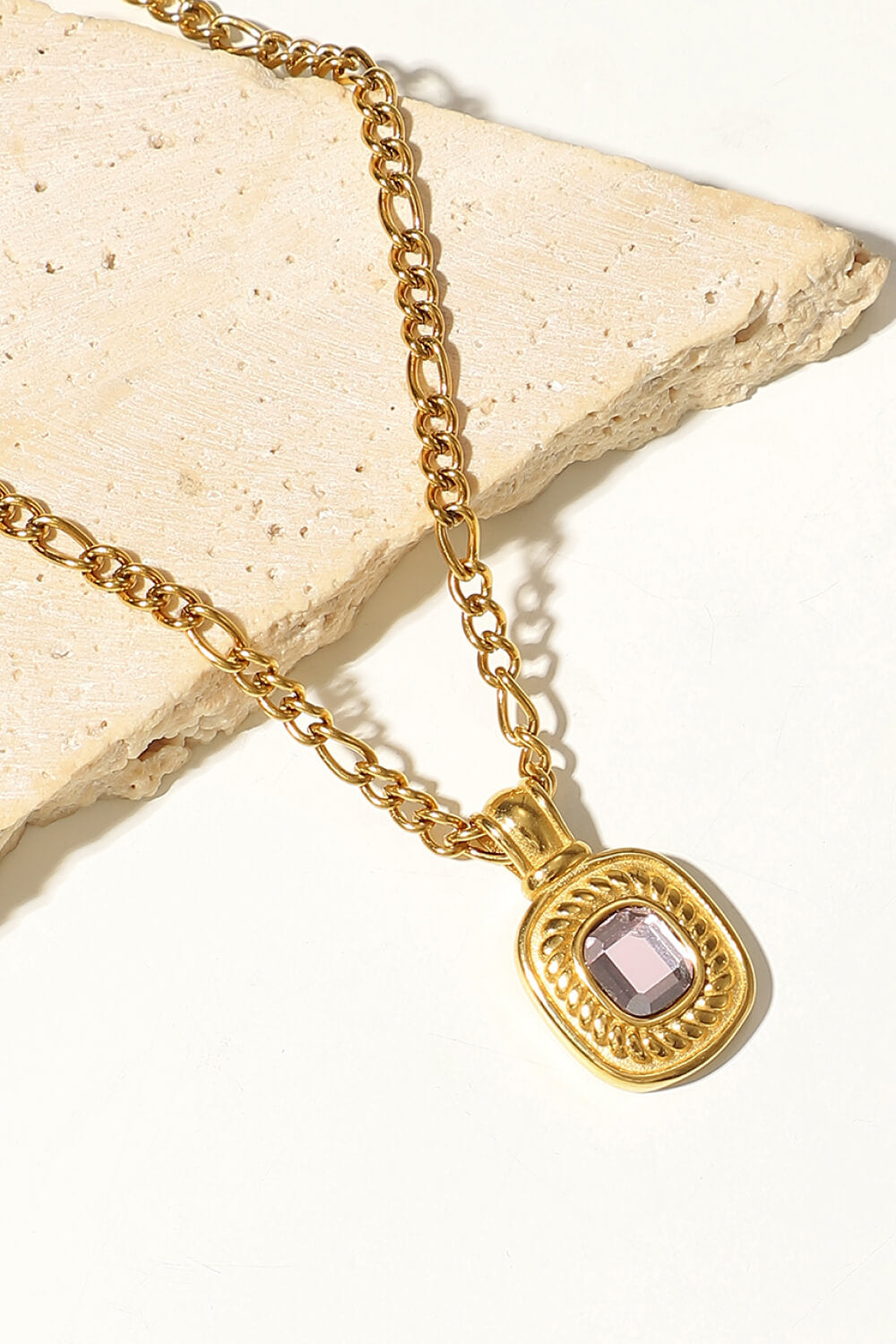 Villa Blvd 18K Gold Plated Jeweled Pendant Necklace ☛ Multiple Colors Available ☚
