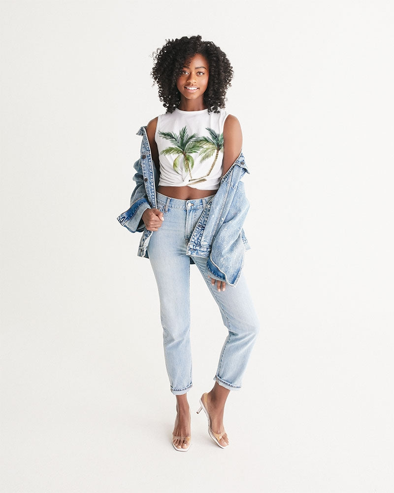 Villa Blvd Signature Palms Twist-Front Croptop