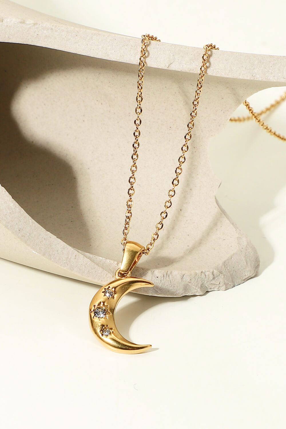 Villa Blvd 18K Gold Plated Moon Pendant Necklace