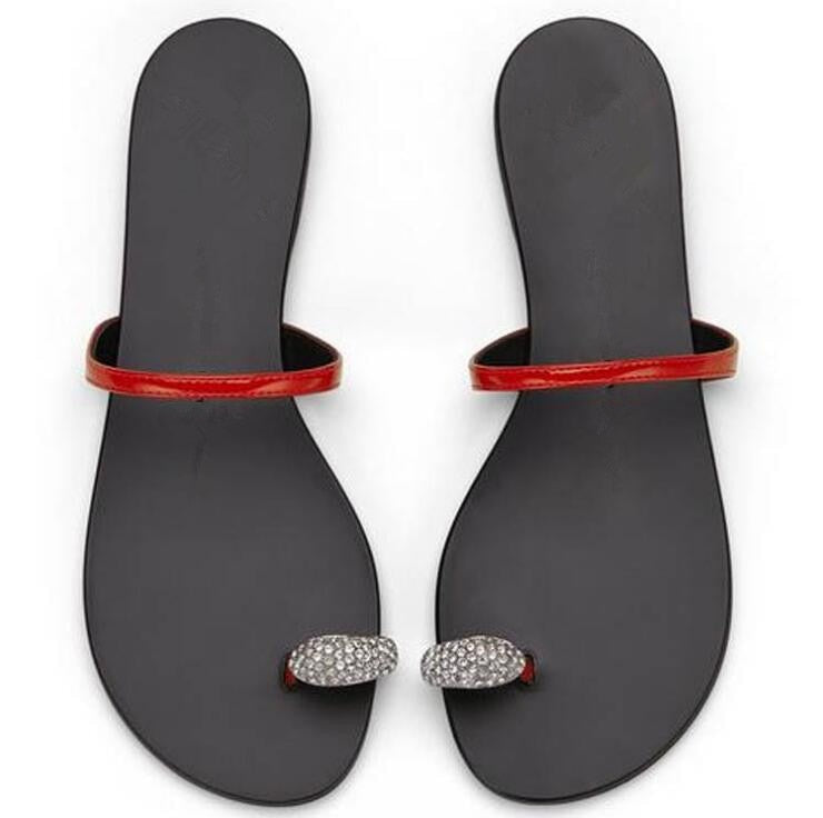 Villa Blvd Seashell Flat Flip Flops With Rhinestones ☛ Multiple Colors Available ☚