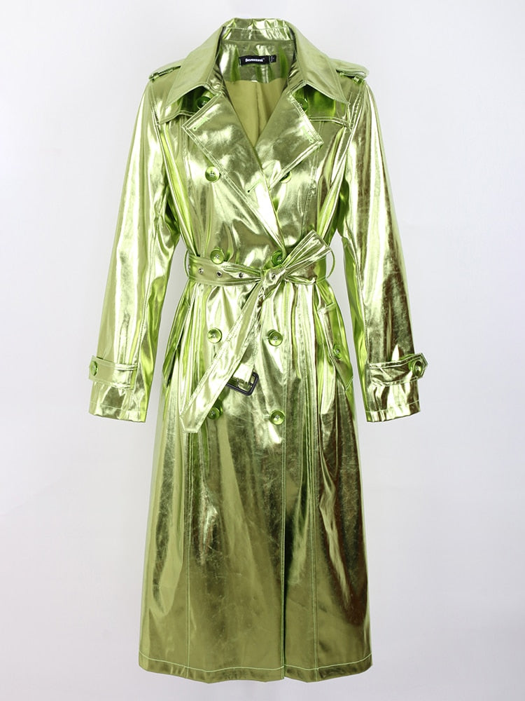 Villa Blvd Metallic Patent Leather Trench Coat ☛ Multiple Colors Available ☚
