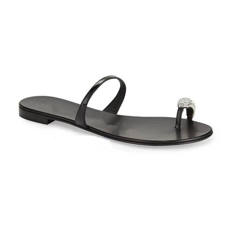 Villa Blvd Seashell Flat Flip Flops With Rhinestones ☛ Multiple Colors Available ☚