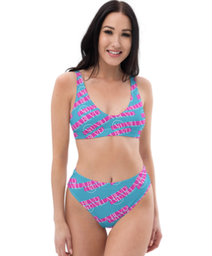 Villa Blvd Hot Pink & Blue Monogram Bikini