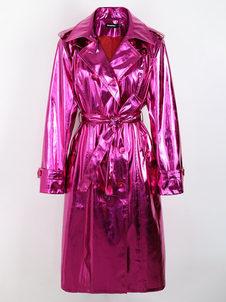 Villa Blvd Metallic Patent Leather Trench Coat ☛ Multiple Colors Available ☚