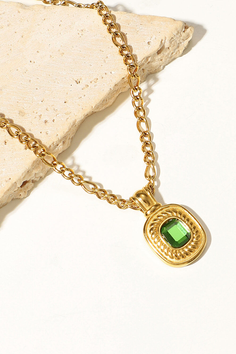 Villa Blvd 18K Gold Plated Jeweled Pendant Necklace ☛ Multiple Colors Available ☚
