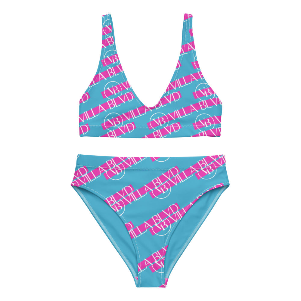 Villa Blvd Hot Pink & Blue Monogram Bikini