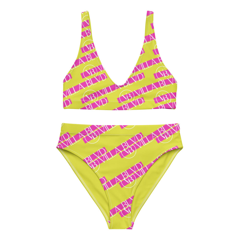 Villa Blvd Hot Pink & Neon Monogram Bikini