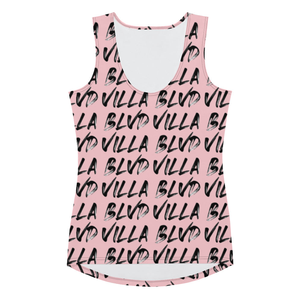 Villa Blvd Tank Top Dripping - Pink Silk