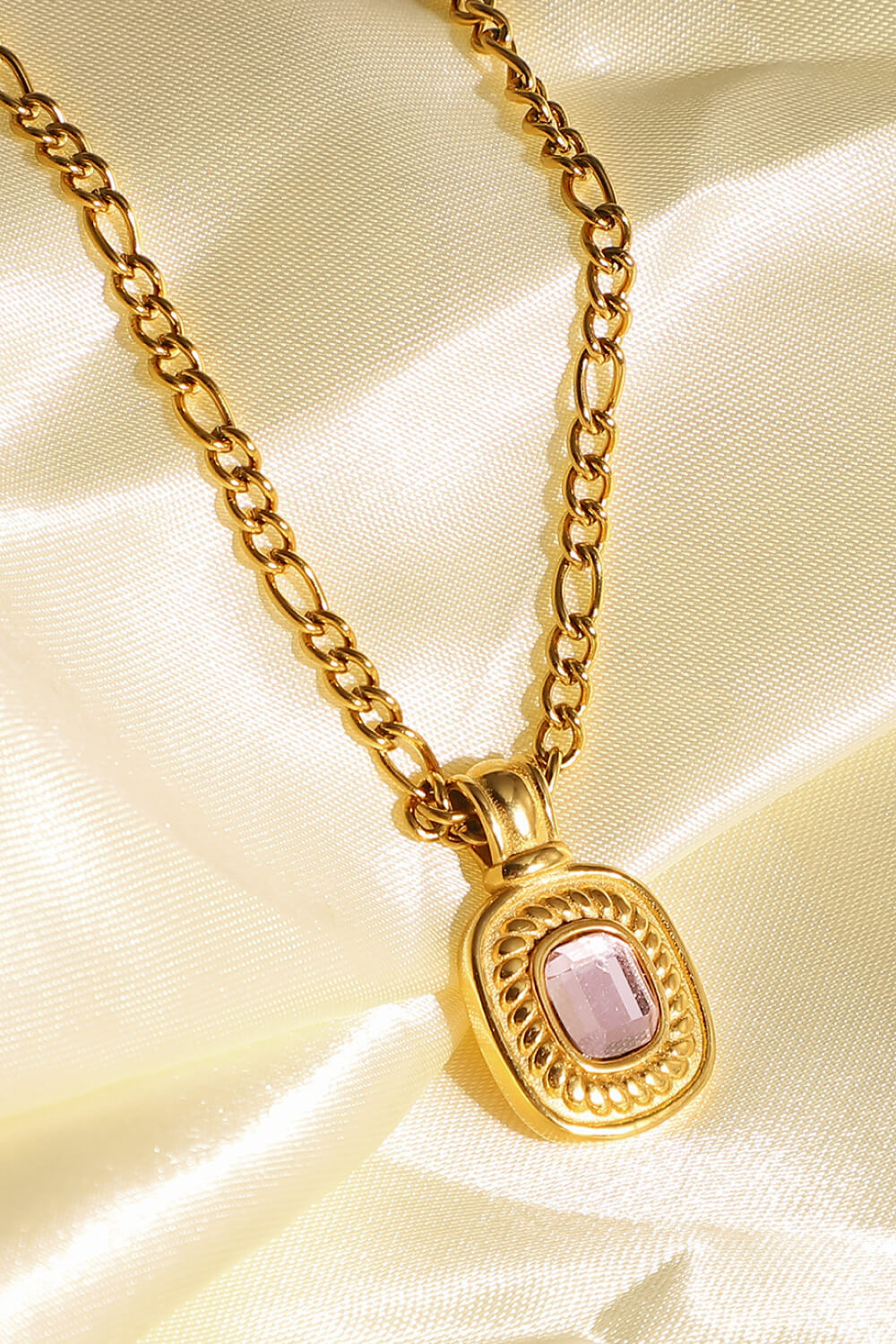 Villa Blvd 18K Gold Plated Jeweled Pendant Necklace ☛ Multiple Colors Available ☚
