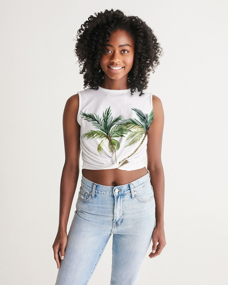 Villa Blvd Signature Palms Twist-Front Croptop