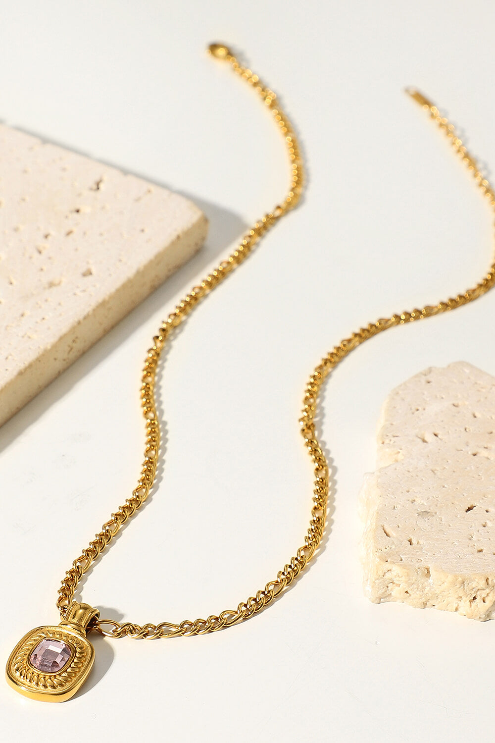 Villa Blvd 18K Gold Plated Jeweled Pendant Necklace ☛ Multiple Colors Available ☚