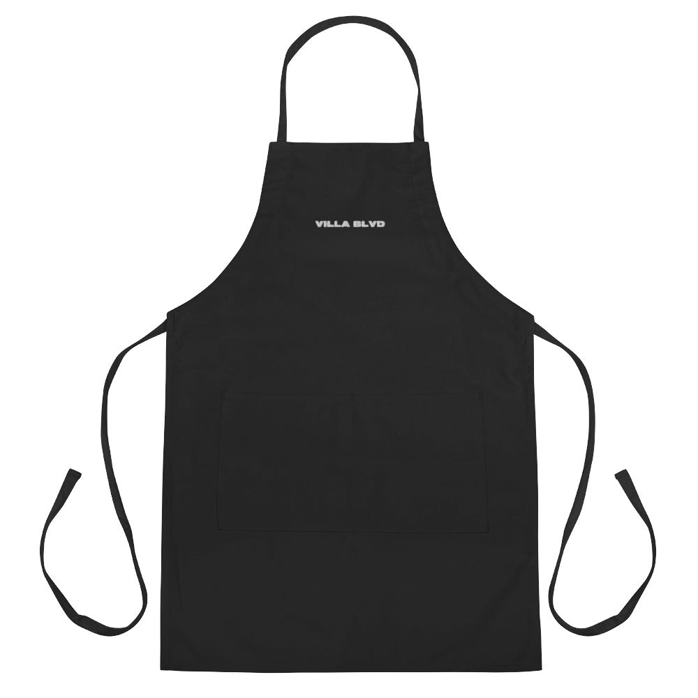 VILLA BLVD Embroidered Apron - BLACK