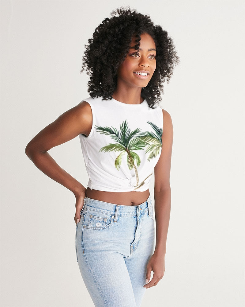 Villa Blvd Signature Palms Twist-Front Croptop